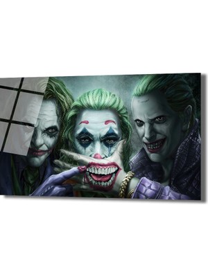 GLAZELLA Joker Evrimi: Üç Ikonik Yüz Cam Tablo