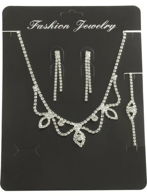 İlkyaz Fashion Oval Taşlı Set Kolye