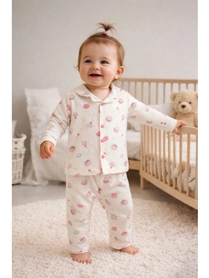 Mou&kou %100 Pamuk Kız Bebek Pijama – Önden Çıtçıtlı, Yumuşak ve Rahat