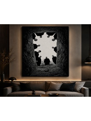 Othello Art Mezardan Bakış Gotik Kanvas Tablo – Siyah Beyaz Karanlık Sanat Duvar Dekoru – Gothic Horror Poster