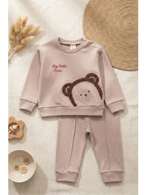 Babydonat Ayıcık Nakışlı % 100 Pamuk 2'li Erkek Bebek Takım