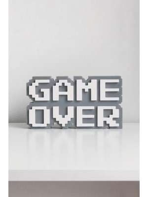 Craftopya Game Over Masaüstü ve Duvar Dekoru - Retro 8-Bit Pixel Tasarım Yapışkanlı Oyuncu Odası Dekoru