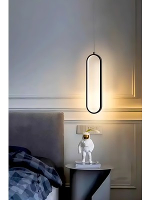 UltraMint Modern Siyah Tekli Sarkıt LED Aydınlatma, Salon, Hol ve Mutfak Için