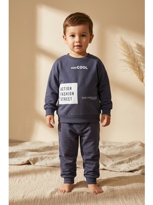 Babydonat Action Street Çocuk Unisex Füme Pamuklu Oversize Sweatshirt ve Jogger Eşofman Takımı