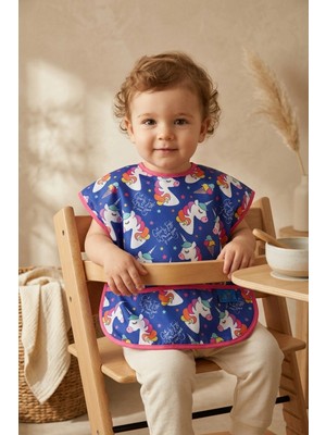 Babydonat Unimagic Unicorn Desenli Sıvı Geçirmez Cepli Bebek Mama Önlüğü - Blw Uyumlu Leke Tutmaz Aktiviteli Bebek Önlüğü 6-24 Ay