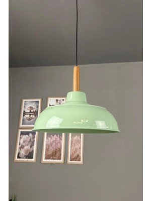 UltraMint Veluna Mint Ahşap Retro Sarkıt Avize, Ofis ve Salon Dekorasyonu