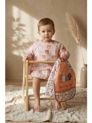 Babydonat Beary Comfort 2’li Set Su Geçirmez Uzun Kollu Bebek Mama Önlüğü 6-24 Ay - Leke Tutmaz Sıvı Geçirmez Blw ve Aktivite Önlüğü