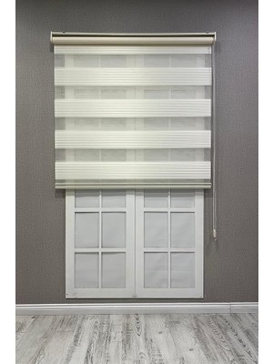 Stor Perde Geniş Plise Güneşlik Perde, Krem, 120 x 200