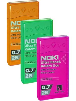 Ucu 120 Li 0.7 mm 2b 3 Paket Noki Çoklu Versatil Kalem Uç Mekanik Uçlu Otomatik Kurşun Kalem Ucu