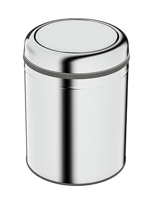 Bagno Basic Çöp Kovası - Sallanır Kapaklı 5 L, Parlak Krom Paslanmaz-35.99.57.04.01
