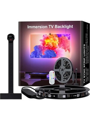 LED Ambilight Tv Arkası Şerit LED 5 Metre, Kameralı Ekran Renk Senkronizasyonu, Rgb-Ic Akıllı A