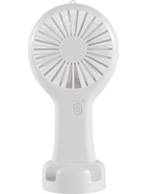DD5002 Telefon Standlı 3 Kademeli Mini Vantilatör Portatif Soğutucu Fan El Fanı (Beyaz)