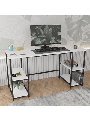 * 50 cm Metal Çalışma Bilgisayar Ofis Masası Kitaplıklı