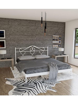 301 Gold Dublex Metal Karyola Beyaz 160X200