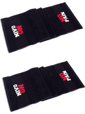 Home No Paın No Gaın 30X100 cm -%100 Pamuk 2'li Spor Havlusu - Fitness Gym Golf Boks Tenis Havlusu