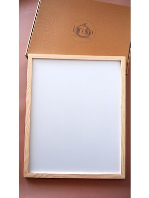 Çerçeve 40X50 cm Premium Frame Siyah & Beyaz & Ahşap Çerçeve (Ahşap)