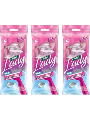 Lady 2'li Tıraş Bıçağı, 5'li Paket, 3 Adet
