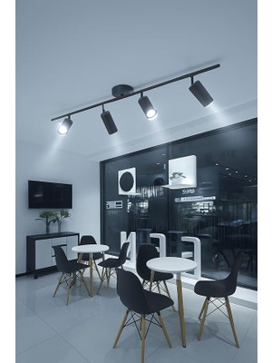 Modern Tasarım Salon - Mutfak - Banyo Spot Ledli Sıralı Avize (Siyah, 80 Cm, 3000, Kelvin)