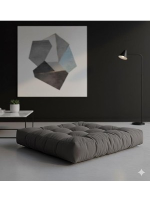 Döşemelik Kumaştan Yer Pufu | Sandalye Minderi | Yer Minderi 60X60 cm (Gri)