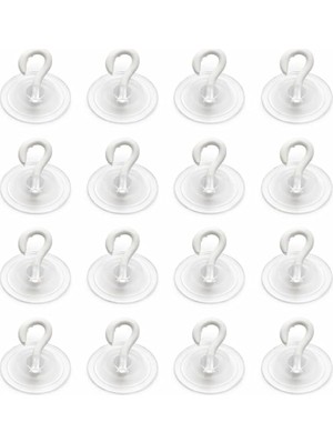 Cam Vantuzlu Askı Seti 16’lı, 3 cm x 3 cm Kompakt Tasarım, 3 cm Çap Güçlü Vakumlu Yapışma