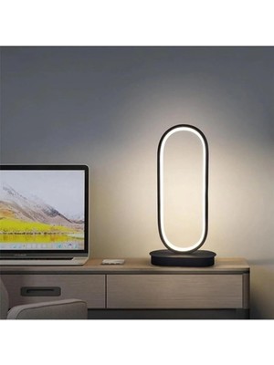 Avize Seren Modern Tasarım Siyah Renk Beyaz LED Işıklı LED Masa Lambası - Abajur - Gece Lambas�