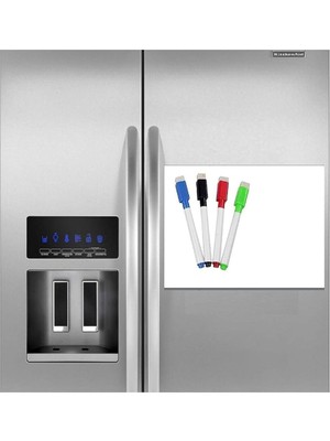 Magnet Magnetli Kalemli Buzdolabı Notluk 35X50 Cm, Manyetik Not Panosu, Yazı Tahtası, Planlayıc�