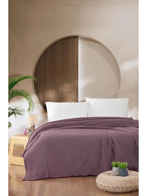 Macar Tek Kişilik Pike Pamuklu Yatak Örtüsü 170X230 Bordo