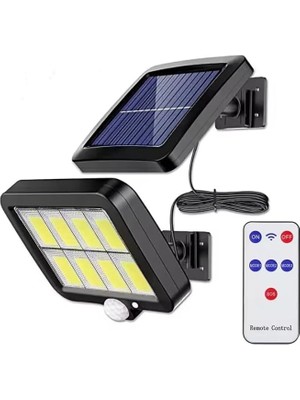 144 LED Güneş Enerjili 3 Mod Kumandalı 3.5 mt Kablolu Kaliteli Sensörlü Solar Sokak Lambası