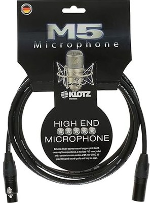 M5 MC5000 Mikrofon Kablosu Siyah 3m Xlr Neutrık Altın Uçlu