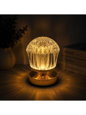 Kristal Şık Görünümlü Şarjlı LED Işık, Rgb ve Sarı Işık Seçeneğiyle, Yüksekliği 14C