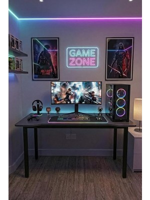 Gaming Oyun Çalışma Masası Antrasit Masa Ofis Masası 7120-