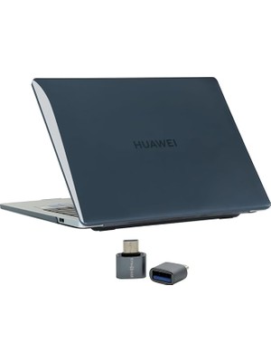 Matebook 16 ve 16S Kılıf Uyumlu Kristal Parlak Şeffaf Sert Hard Case Ince Hafif Çizilme Koruma
