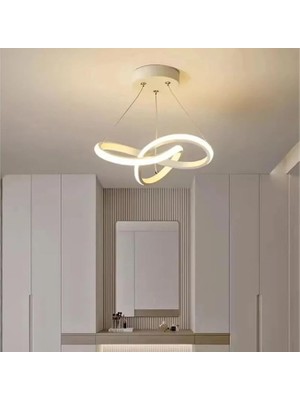 Beyaz Ultrapower LED Avize, Modern Sarkıt Tasarım, Alüminyum Gövde, 6500K Beyaz Işık, 36W, 25