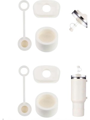 1 Set (3 Parça) Bej, Pipet Tıpası 40 ve 30 Oz Termos Için Sızdırmaz Seti,bej