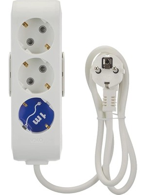 Multi-Let Üçlü Priz Topraklı Kablolu Çocuk Korumalı 1 mt