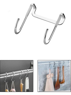 Paslanmaz Çelik Metal Banyo Duşakabin Mutfak Vb Alanlar Için Askılık S Model -AL4837 1 Adet (Si