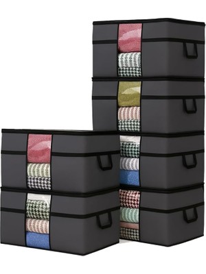 Adet Pencereli Yastık Saklama Hurcu - Mega Boy Yorgan Hurç Organizer Düzenleyici - 75 x 40 x 40 C