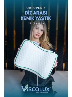 Arası Ortopedik Yastık - Diz Bacak Arası Visco Yastık Bacak Destek Minderi Pembe 25X19X14, Yeşi