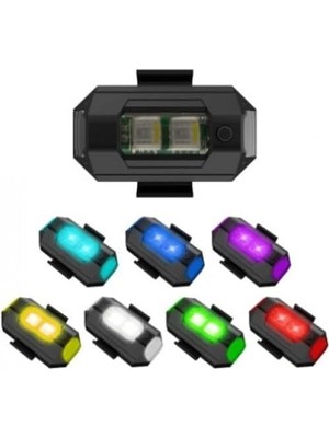 7 Renkli USB Şarjlı Çok Amaçlı Çakarlı LED Işık | Bisiklet, Motosiklet, Drone, Evcil Hayvan