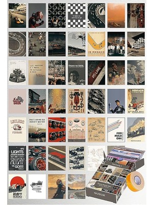 Formula 1 45 Adet Poster Seti, Özel Tasarım Kutulu, Özel Tasarım Kutulu, Oda Dekoru