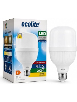 Jumbo LED Ampul 28W (172W Eşdeğer) - E27 Duy, 3000K Sarı Işık, 2900 Lümen, Enerji Tasarruflu L