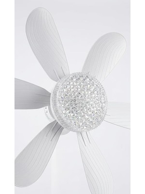 LED Avizeli Tavan Vantilatörü - 30W E27 Duy Pervaneli Lamba - Uzaktan Kumandalı, 6 Kanatlı, 3 Ka