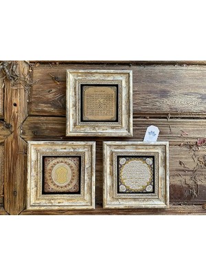 Stone Decor Çerçeveli Taş Duvar Dekoru Tablo 3'lü Set Nal-I Şerif Esmaül Hüsna Hilye-I Şeri