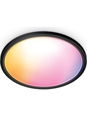 Superslim 22W Siyah Sıva Üstü Rgb Akıllı LED Yuvarlak Panel Tavan Armatürü 42 cm Çapında 26
