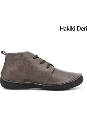 Gönderi(r) Kadın Vizon Antik  Bağcıklı Hakiki Deri Comfort Bot