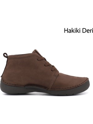 Gönderi(r) Kadın Açık Kahverengi  Bağcıklı Hakiki Deri Comfort Bot