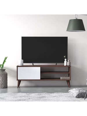 110 cm Tv Ünitesi Tv Sehpası Tv Standı Kitaplık Ceviz