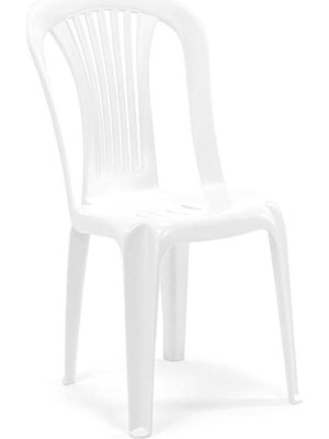 Manolya Plastik Bahçe Sandalye Beyaz 4'lü Set