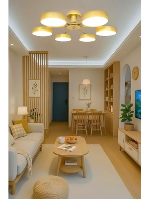 Modern Tasarım 6lı LED Avize Enerji Tasarruflu 3 Renk Işık Salon Yatak Odası Yemek Odası