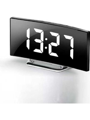 Alarmlı LED Dereceli Curved Dijital Masa Saati